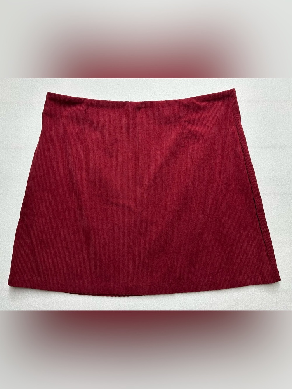 Burgundy Corduroy Skirt Women’s XXL – A‑Line 36” Waist 18” Length NWT